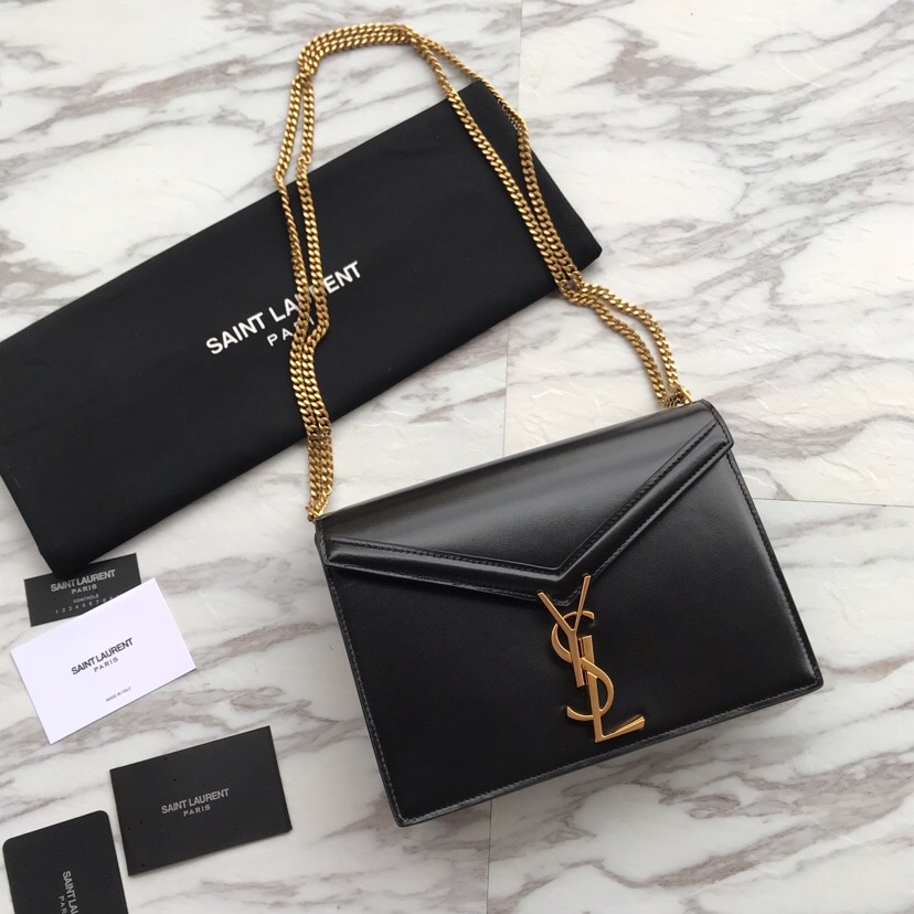 532750, CASSANDRA MONOGRAM CLASP BAG IN SMOOTH LEATHER, YSL Saint Laurent