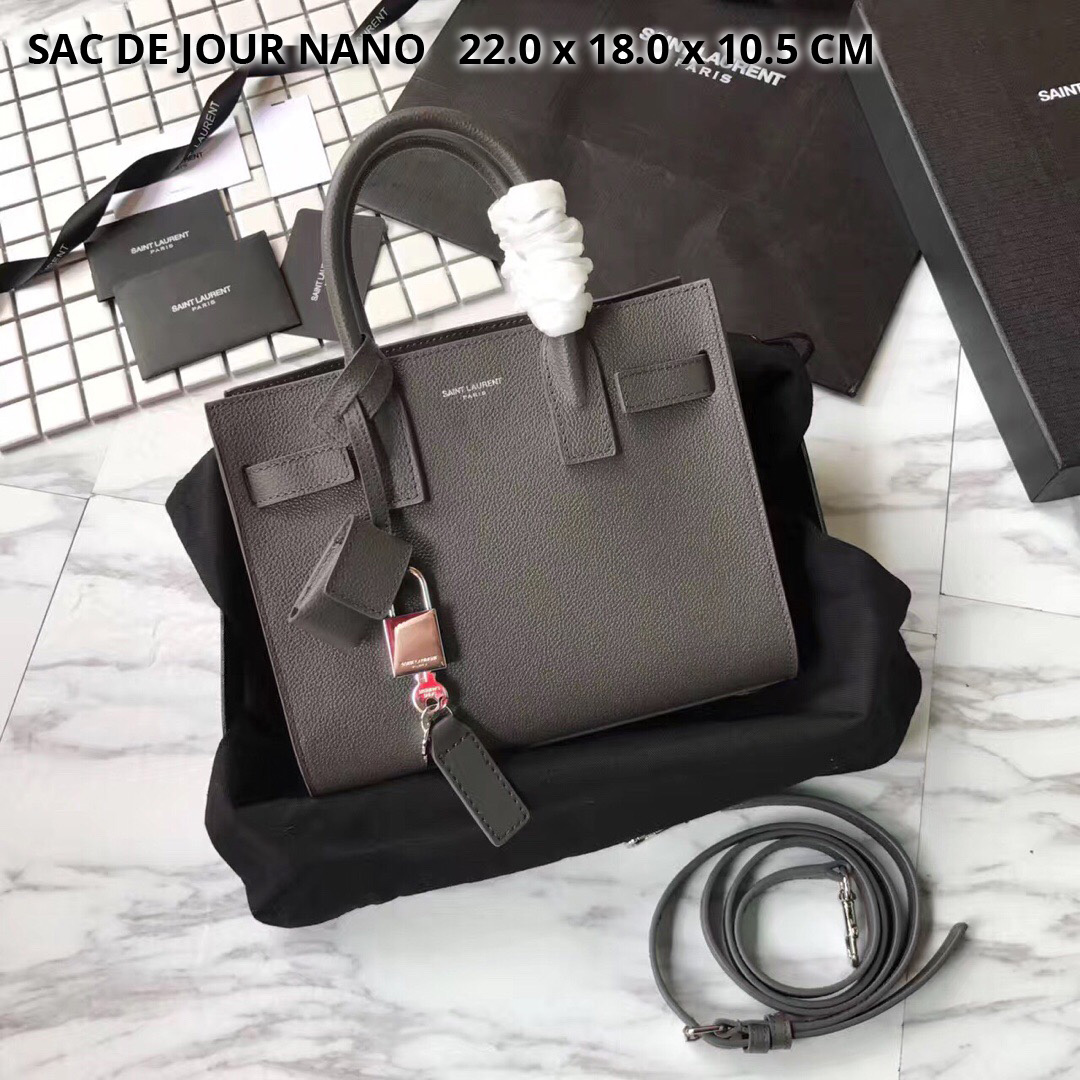 398711 CLASSIC SAC DE JOUR NANO IN GRAINED LEATHER, YSL Saint Laurent