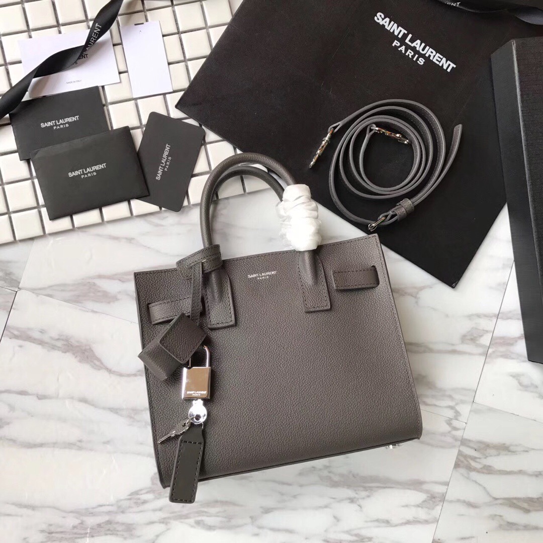 398711 CLASSIC SAC DE JOUR NANO IN GRAINED LEATHER, YSL Saint Laurent
