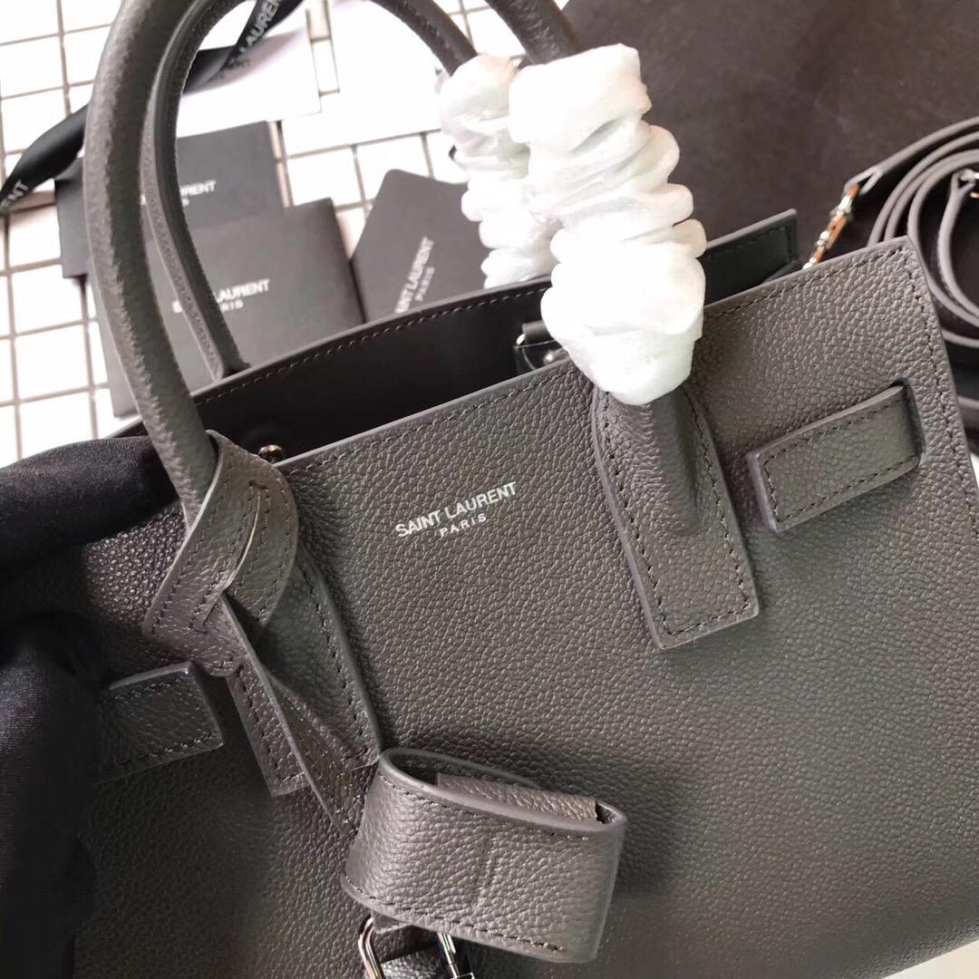 398711 CLASSIC SAC DE JOUR NANO IN GRAINED LEATHER, YSL Saint Laurent