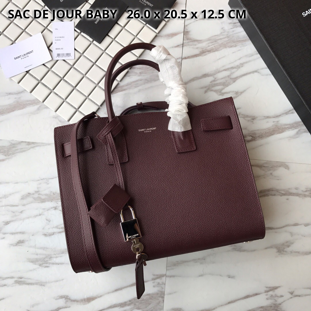 421859 CLASSIC SAC DE JOUR BABY IN GRAINED LEATHER, YSL Saint Laurent