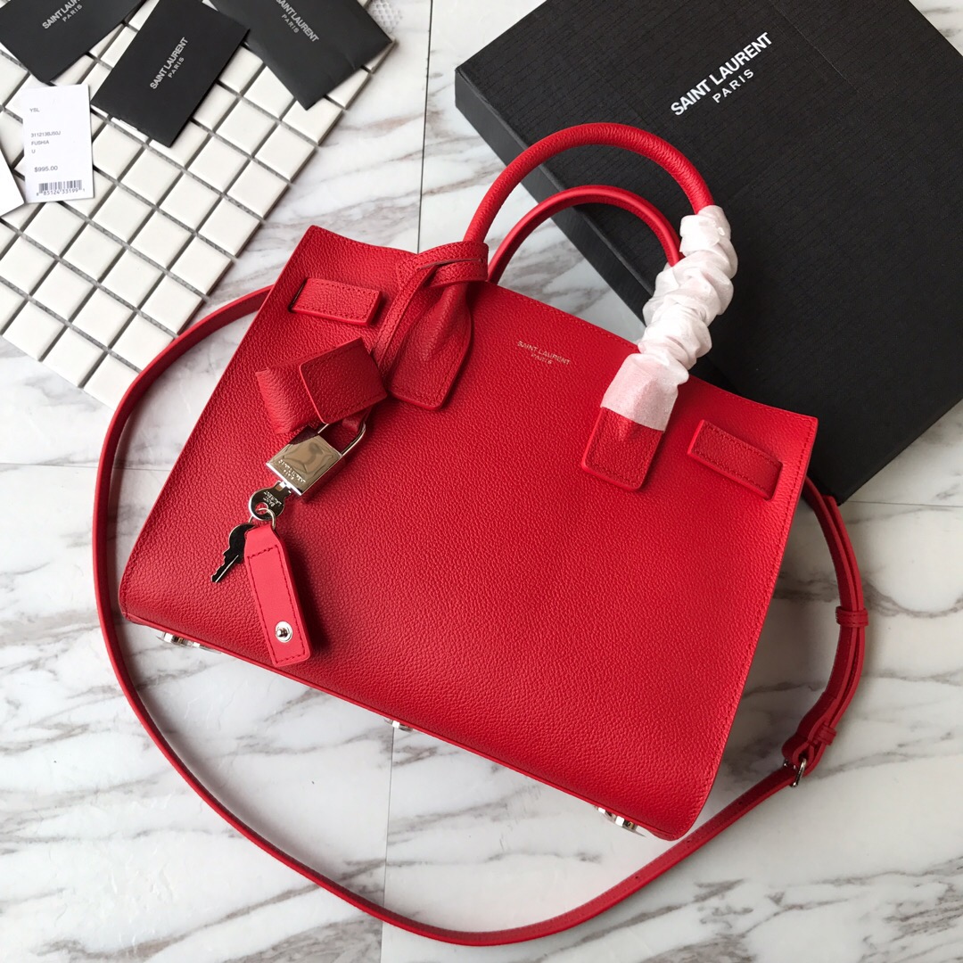 421859 CLASSIC SAC DE JOUR BABY IN GRAINED LEATHER, YSL Saint Laurent