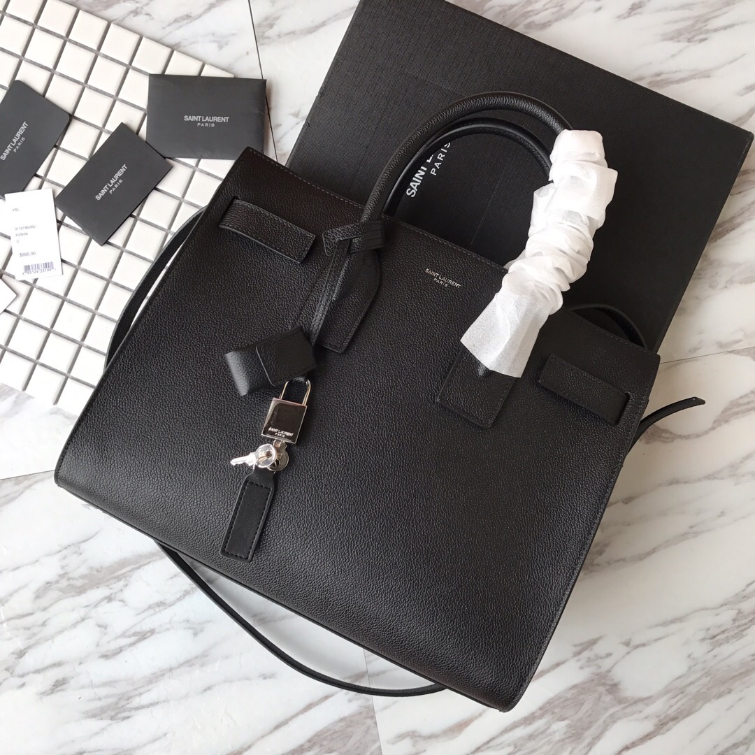 378299 CLASSIC SAC DE JOUR SMALL IN GRAINED LEATHER, YSL Saint Laurent