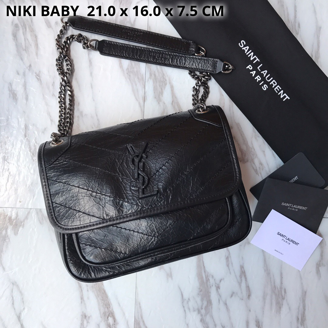 533037 NIKI BABY IN VINTAGE LEATHER, YSL Saint Laurent