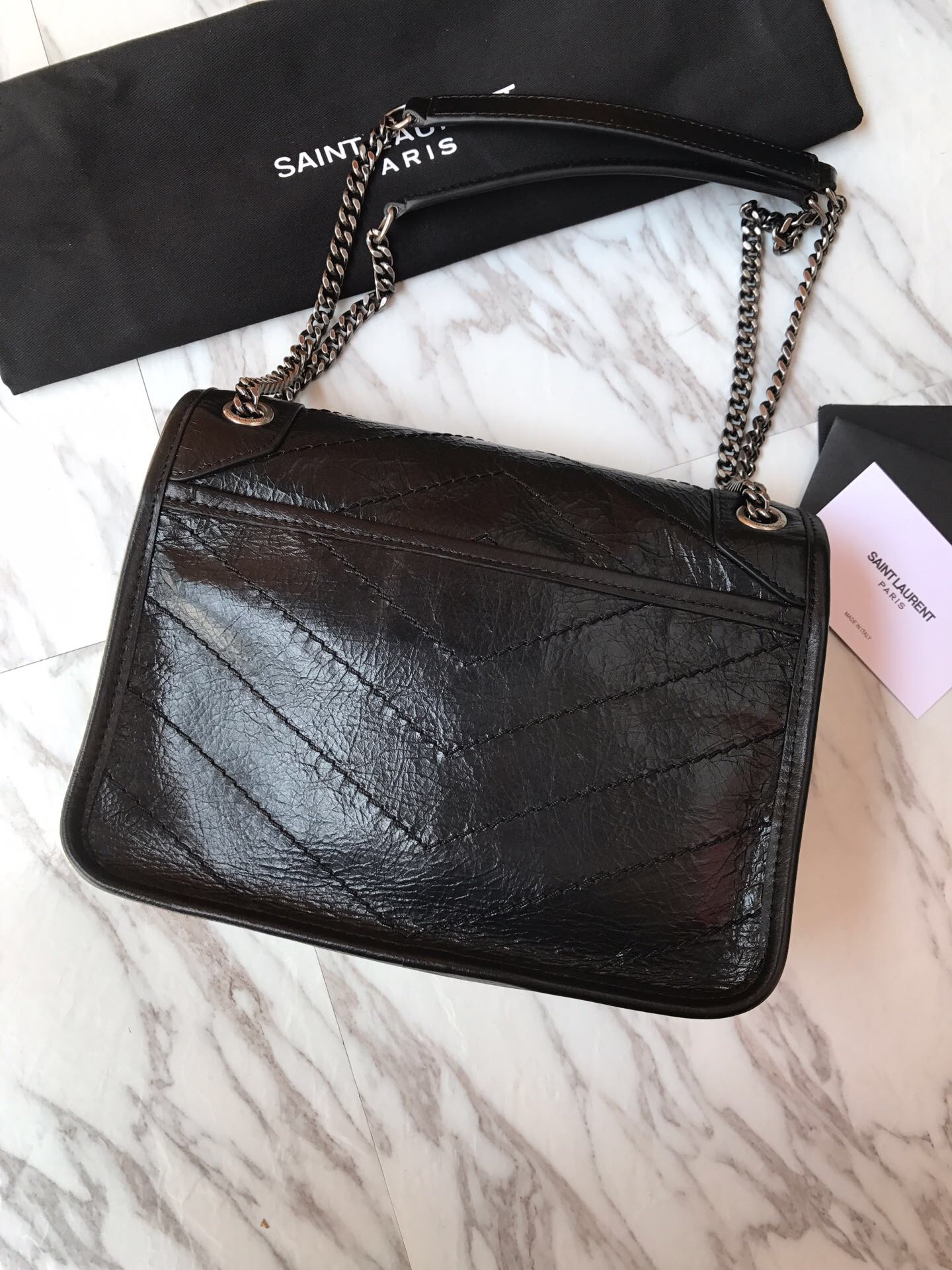 533037 NIKI BABY IN VINTAGE LEATHER, YSL Saint Laurent