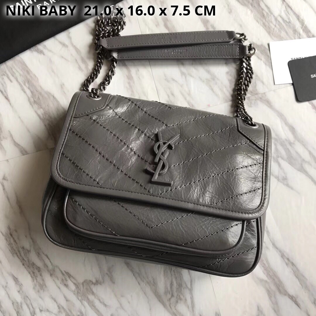533037 NIKI BABY IN VINTAGE LEATHER, YSL Saint Laurent