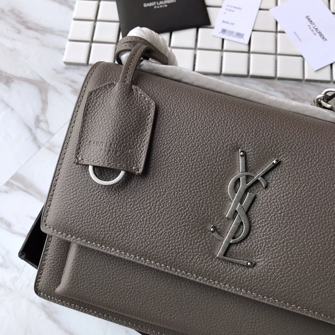 442906 SUNSET MEDIUM IN GRAINED LEATHER, YSL Saint Laurent