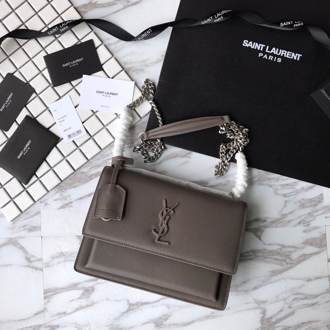 442906 SUNSET MEDIUM IN GRAINED LEATHER, YSL Saint Laurent