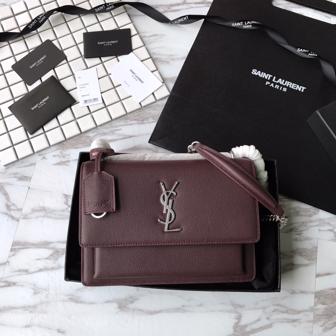 442906 SUNSET MEDIUM IN GRAINED LEATHER, YSL Saint Laurent