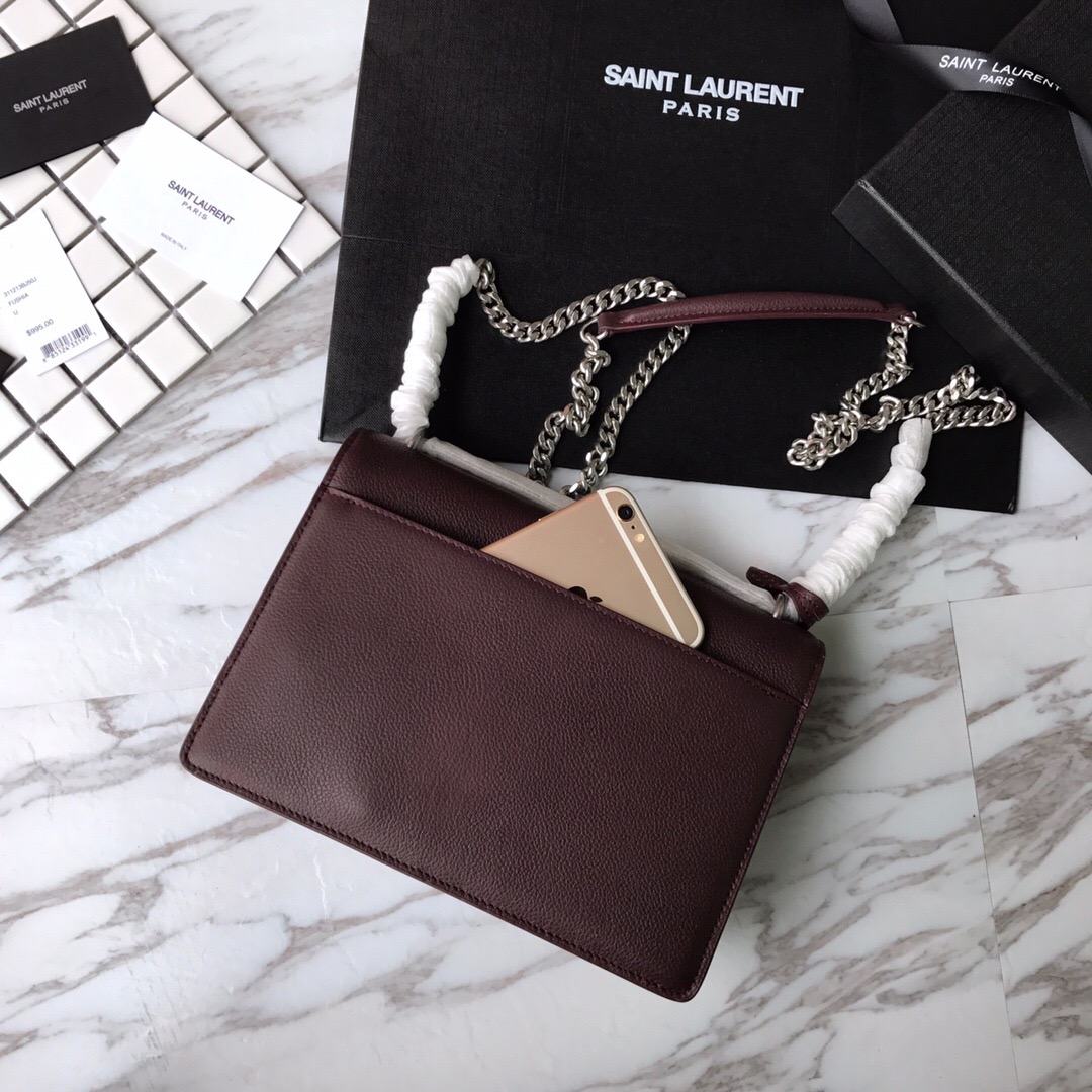 442906 SUNSET MEDIUM IN GRAINED LEATHER, YSL Saint Laurent
