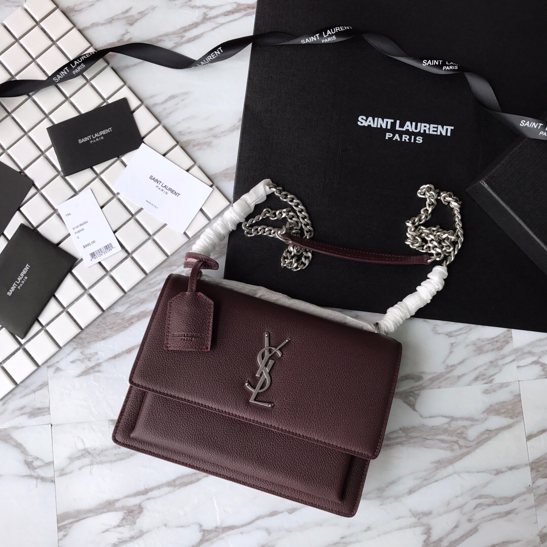 442906 SUNSET MEDIUM IN GRAINED LEATHER, YSL Saint Laurent