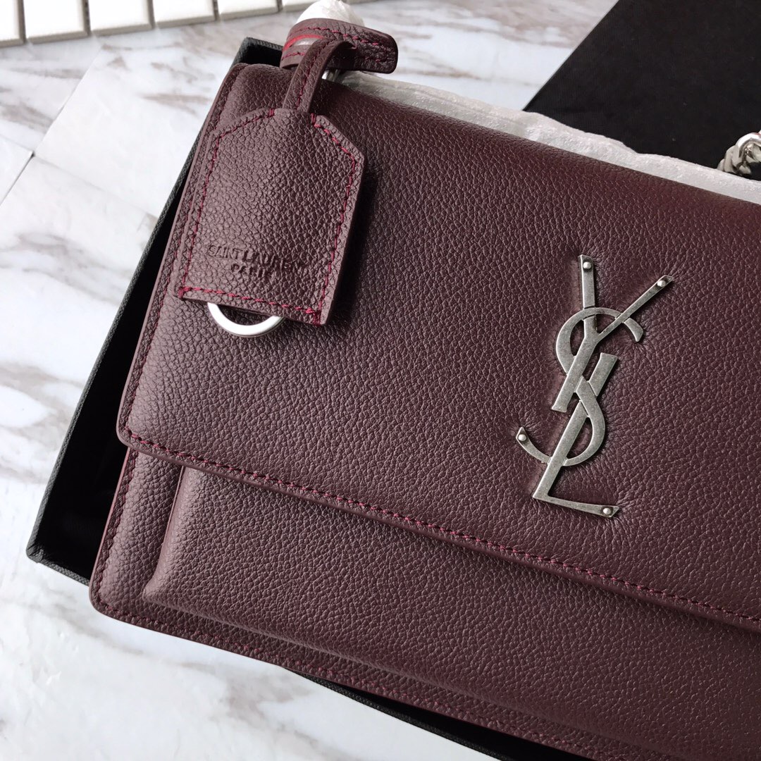 442906 SUNSET MEDIUM IN GRAINED LEATHER, YSL Saint Laurent