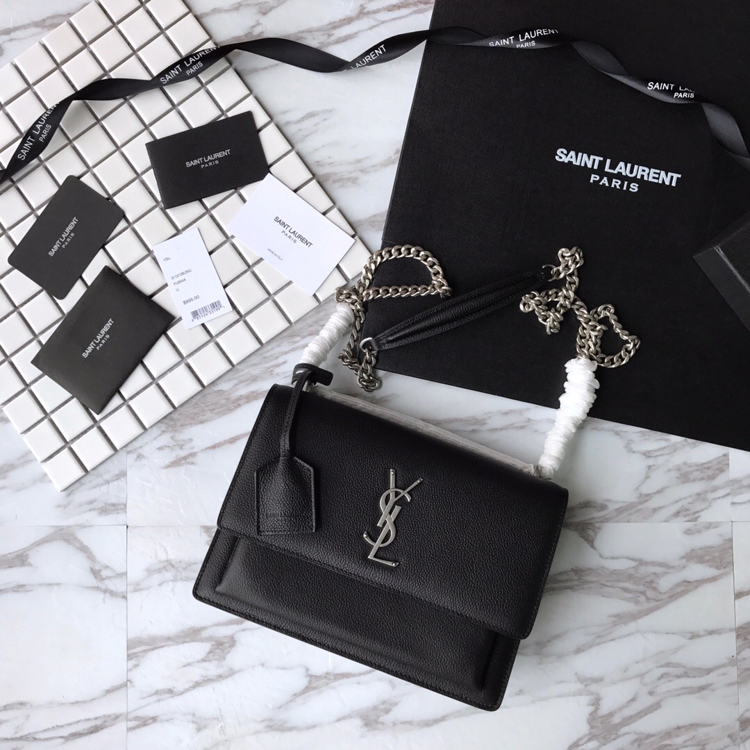 442906 SUNSET MEDIUM IN GRAINED LEATHER, YSL Saint Laurent