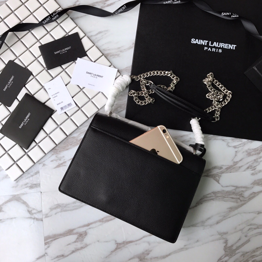 442906 SUNSET MEDIUM IN GRAINED LEATHER, YSL Saint Laurent