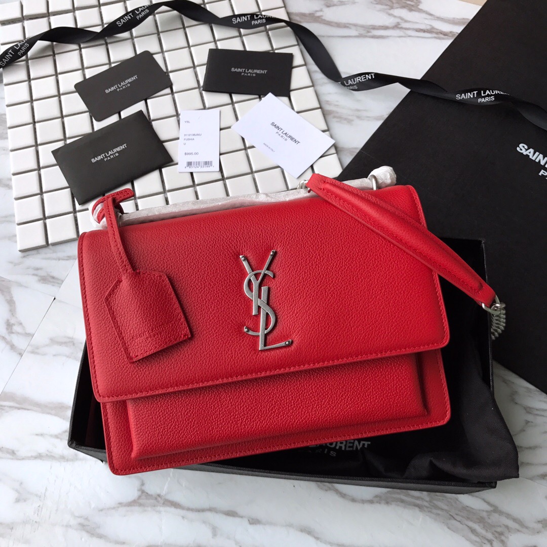 442906 SUNSET MEDIUM IN GRAINED LEATHER, YSL Saint Laurent