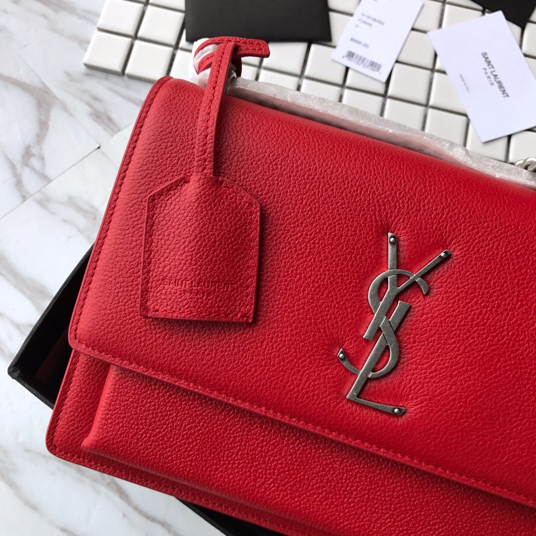 442906 SUNSET MEDIUM IN GRAINED LEATHER, YSL Saint Laurent