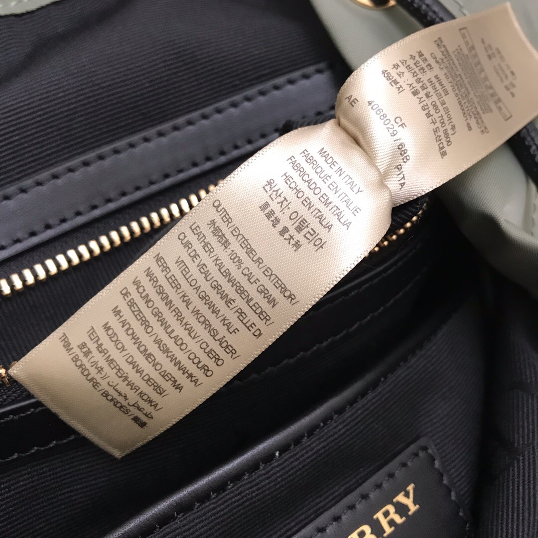40166221, The Medium Rucksack in Technical Nylon and Leather, BURBERRY BACKPACKS