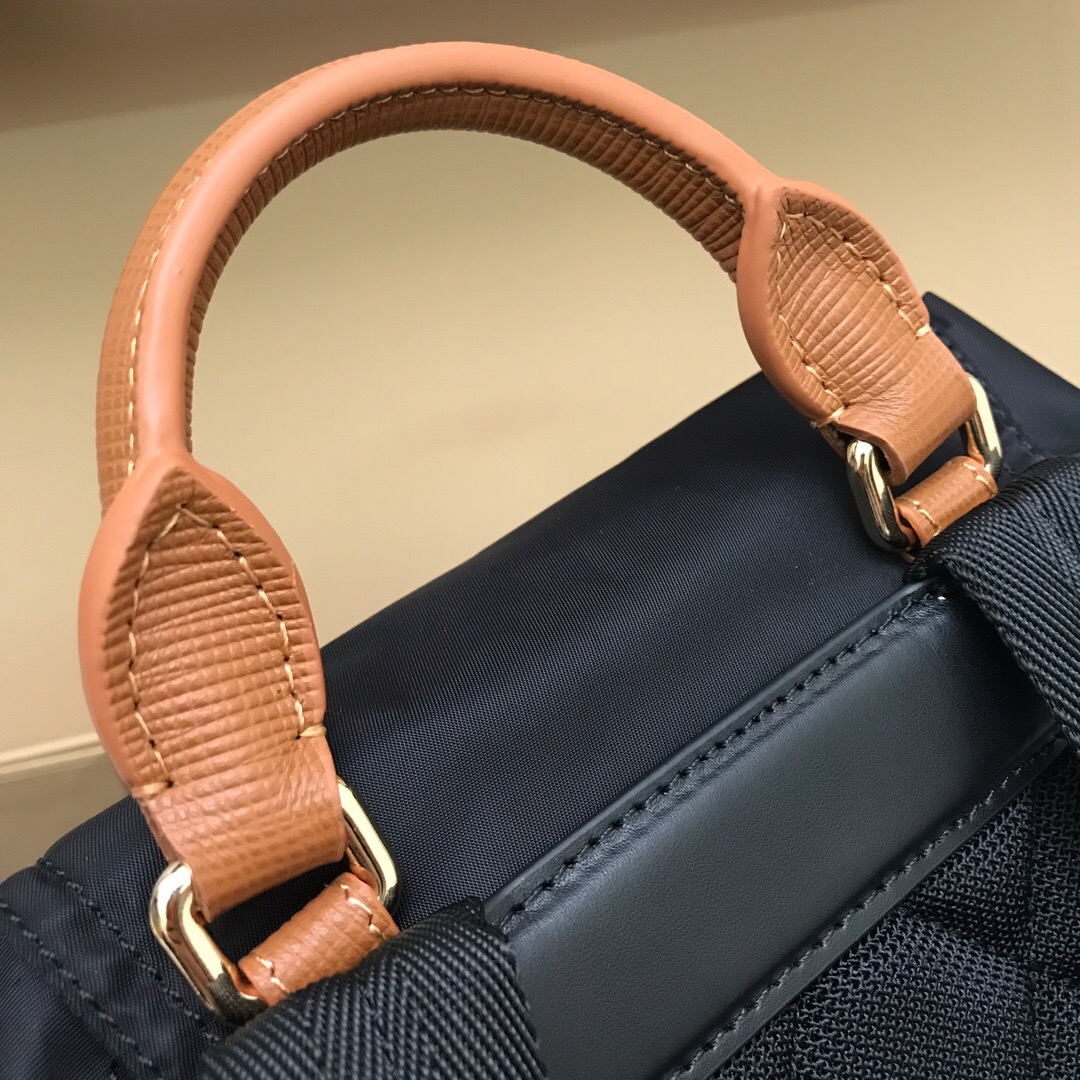 40166221, The Medium Rucksack in Technical Nylon and Leather, BURBERRY BACKPACKS