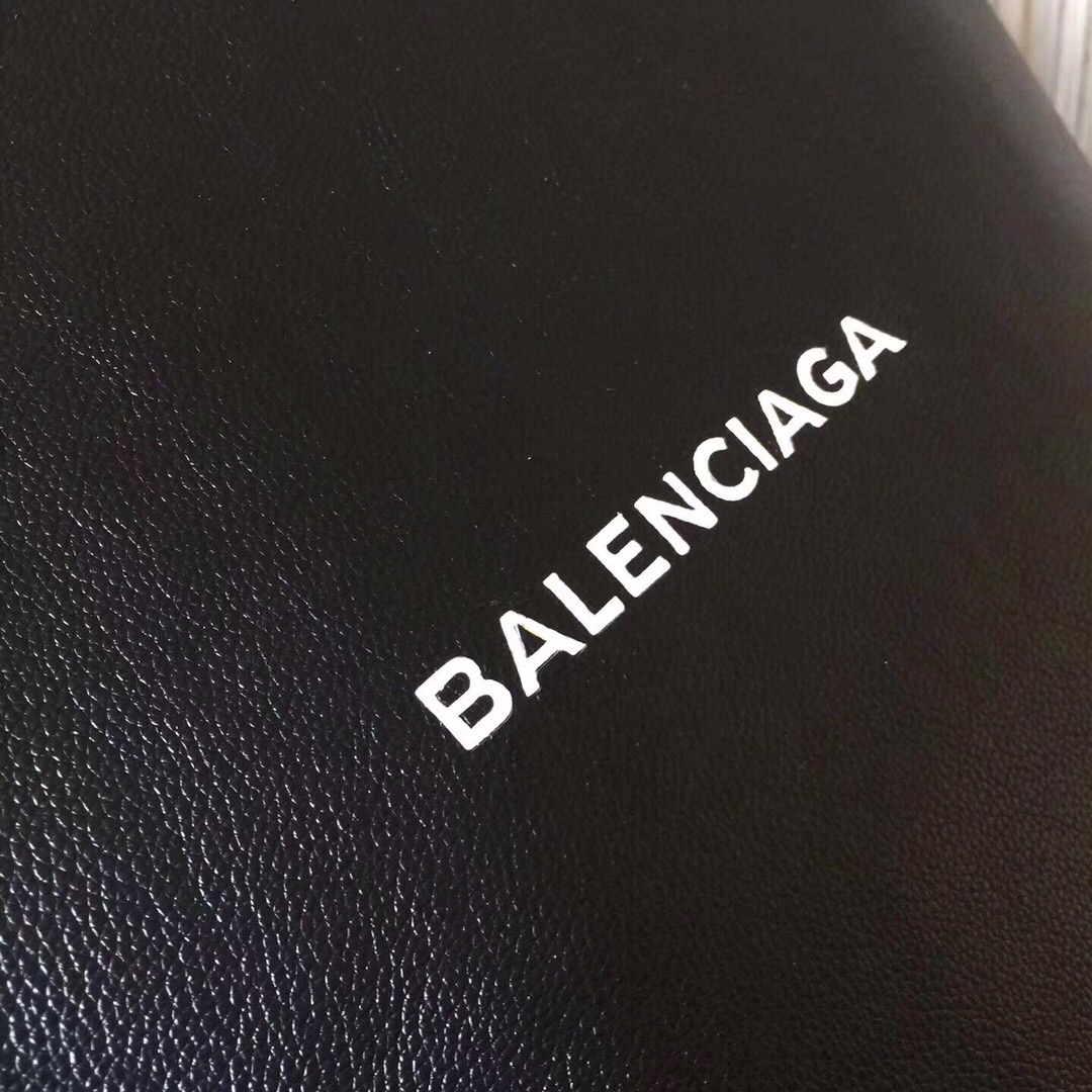 SHOPPING BAG NORTH-SOUTH M, Long natural grain calfskin shopping bag with marquetry logo, BALENCIAGA HANDBAGS