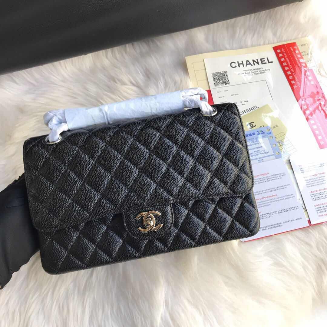 A1112, Chanel Classic Handbag & Cross Body Bag, Grained Calfskin