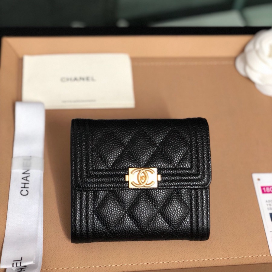 A81996 Boy chanel small flap wallet, CAVIAR CALFSKIN, Chanel Wallet