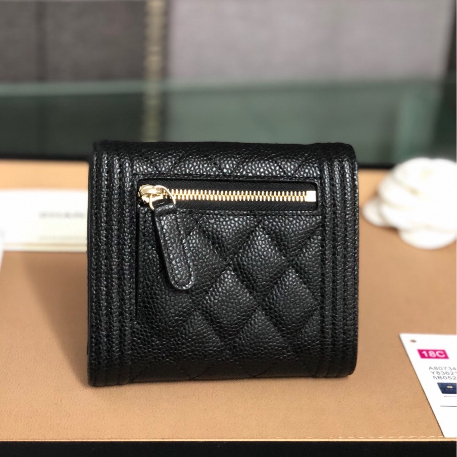 A81996 Boy chanel small flap wallet, CAVIAR CALFSKIN, Chanel Wallet