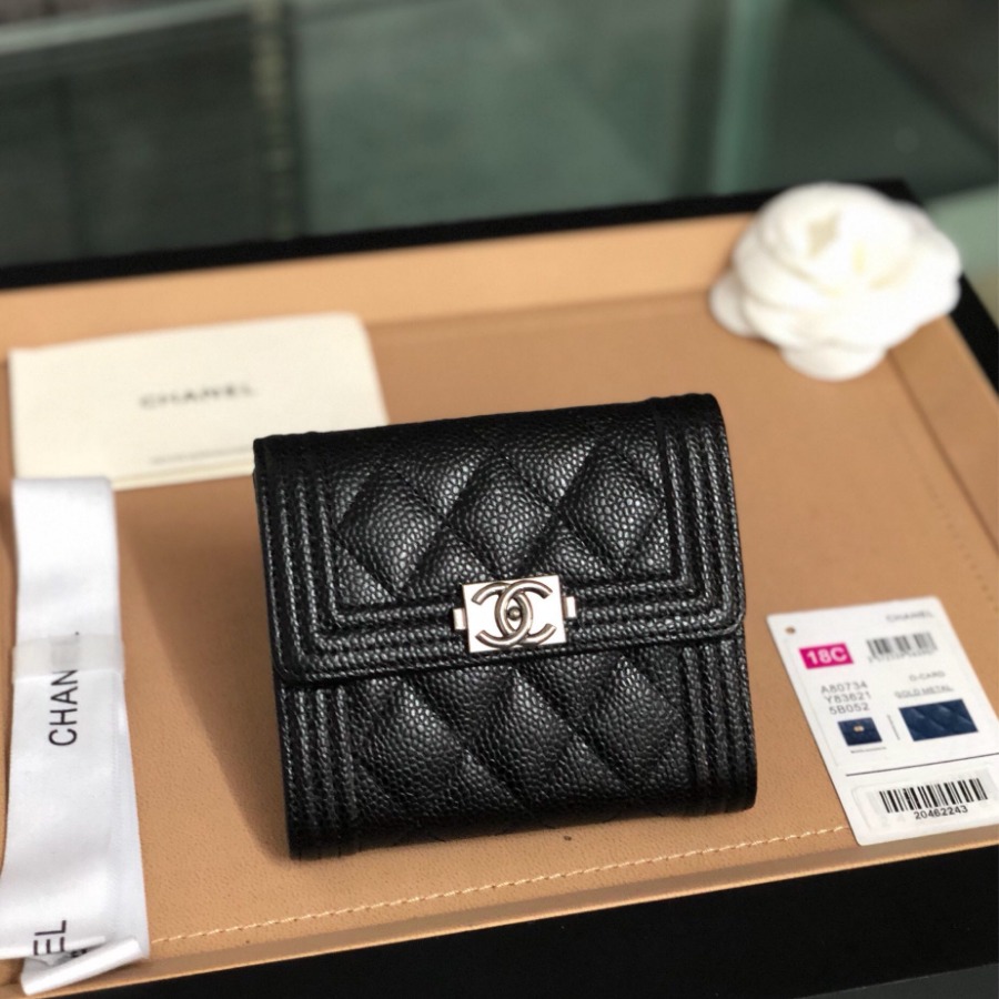 A81996 Boy chanel small flap wallet, CAVIAR CALFSKIN, Chanel Wallet
