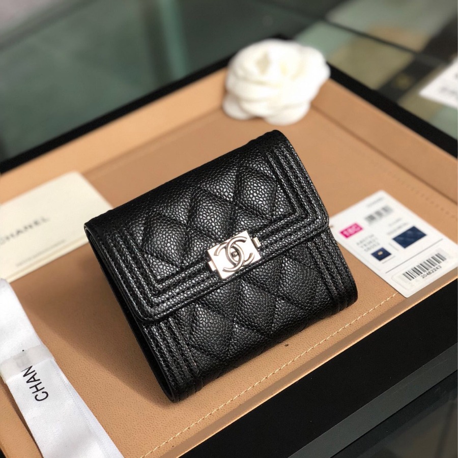 A81996 Boy chanel small flap wallet, CAVIAR CALFSKIN, Chanel Wallet