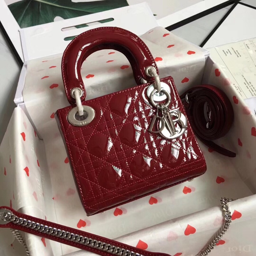 MINI LADY DIOR CALFSKIN BAG, Strap long about 120cm, Christian Dior CD Handbags