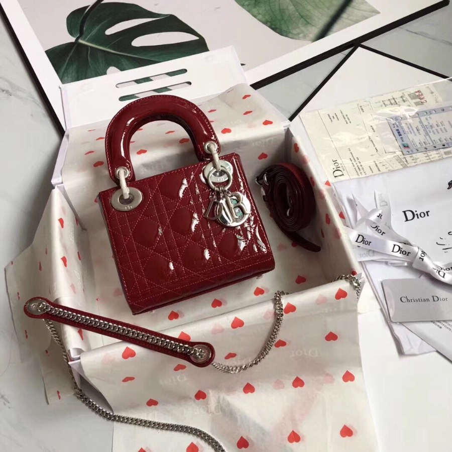 MINI LADY DIOR CALFSKIN BAG, Strap long about 120cm, Christian Dior CD Handbags
