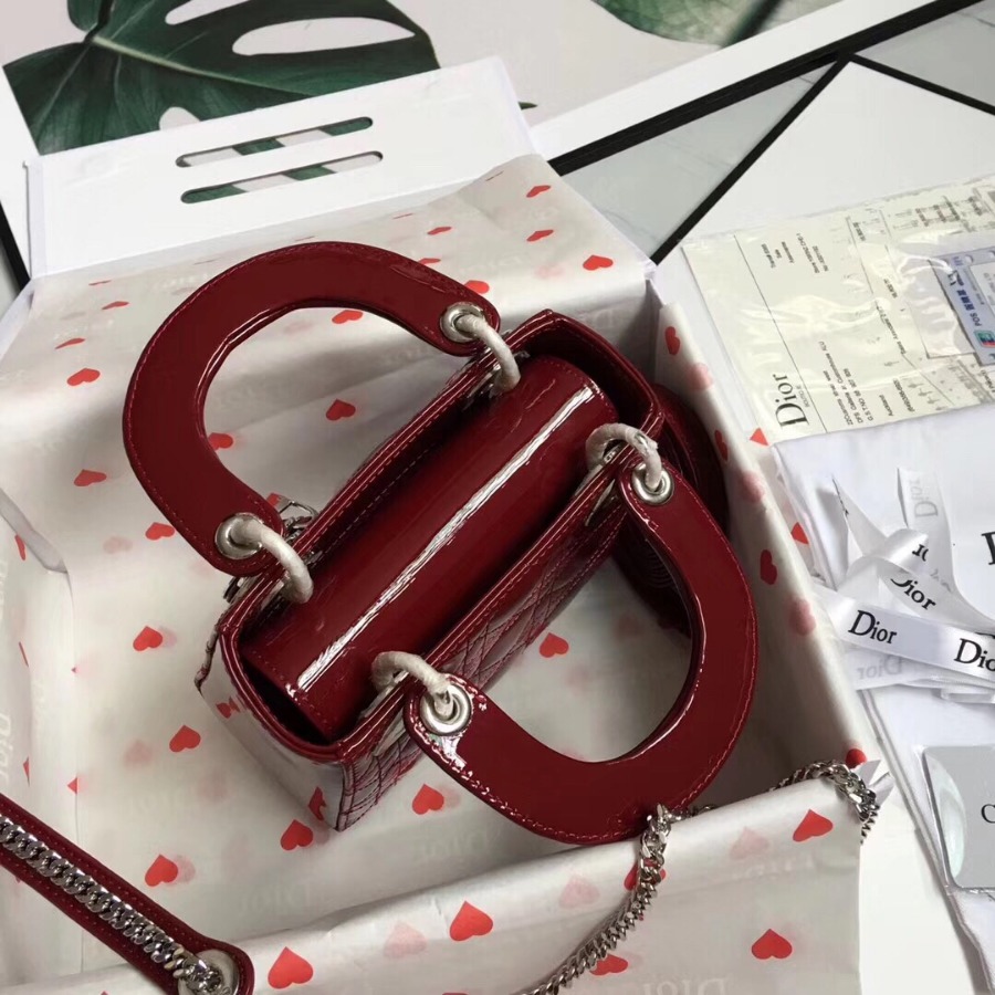 MINI LADY DIOR CALFSKIN BAG, Strap long about 120cm, Christian Dior CD Handbags
