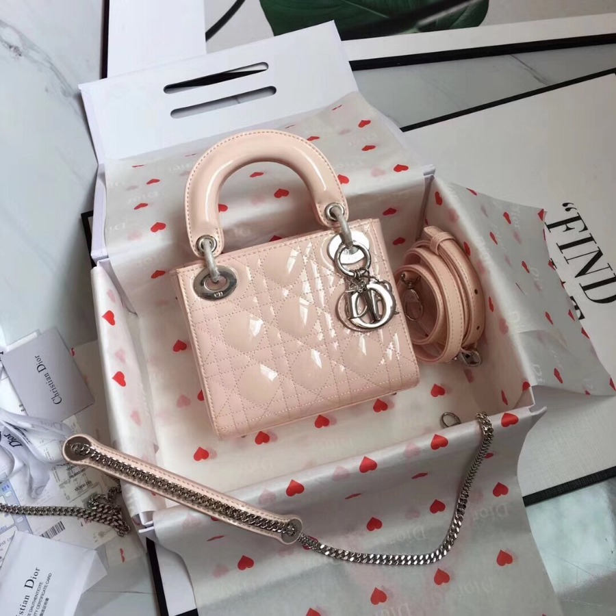 MINI LADY DIOR CALFSKIN BAG, Strap long about 120cm, Christian Dior CD Handbags
