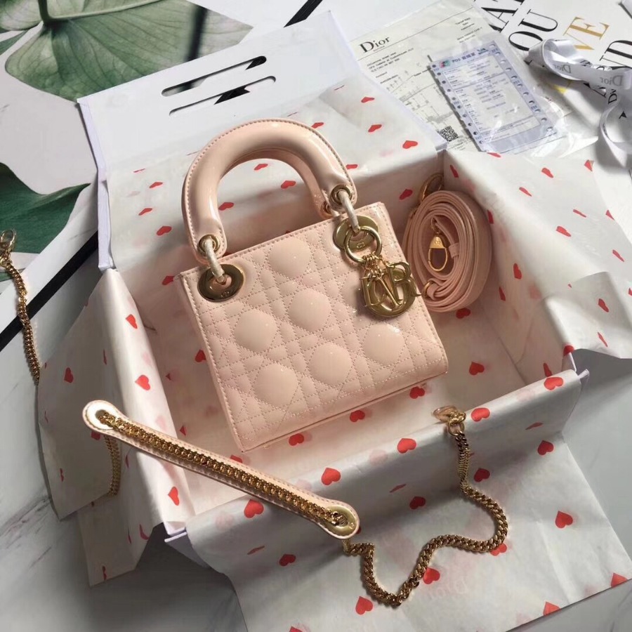 MINI LADY DIOR CALFSKIN BAG, Strap long about 120cm, Christian Dior CD Handbags