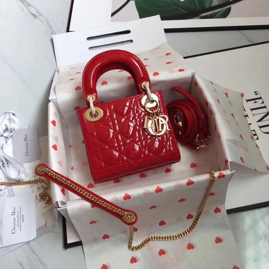 MINI LADY DIOR CALFSKIN BAG, Strap long about 120cm, Christian Dior CD Handbags