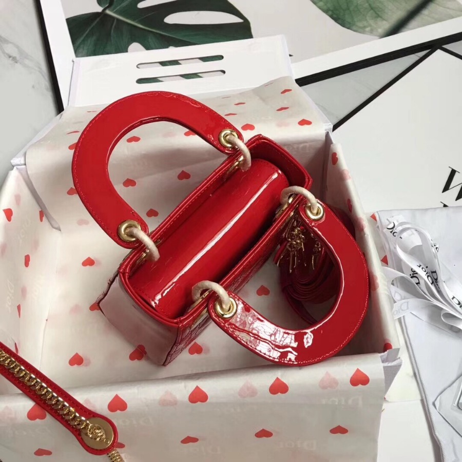 MINI LADY DIOR CALFSKIN BAG, Strap long about 120cm, Christian Dior CD Handbags