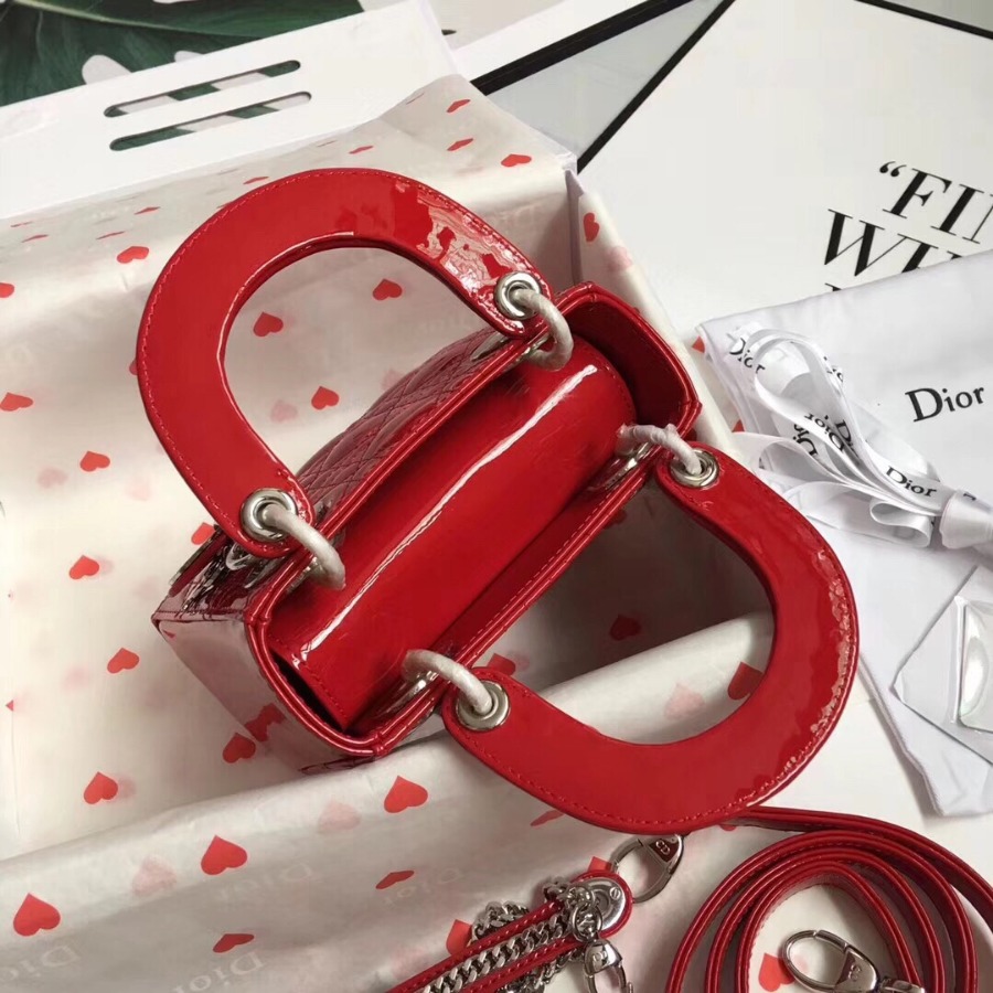 MINI LADY DIOR CALFSKIN BAG, Strap long about 120cm, Christian Dior CD Handbags