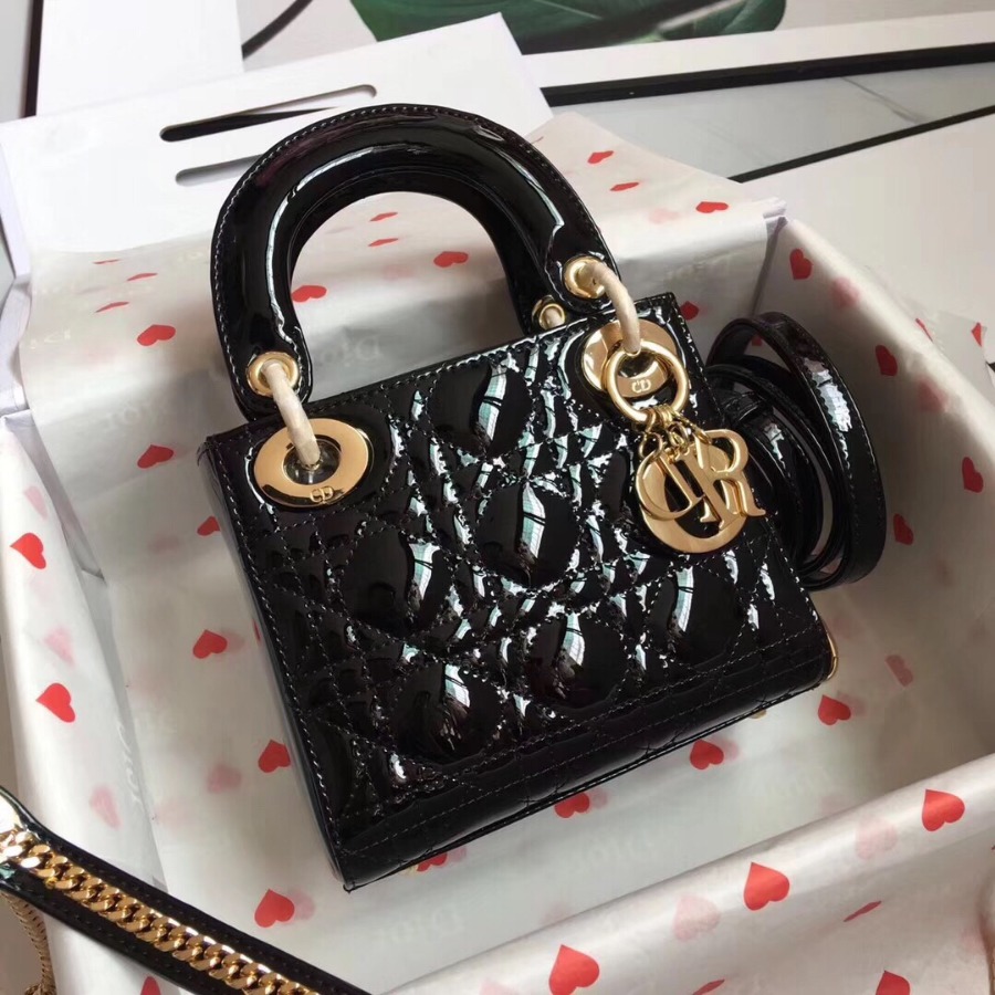 MINI LADY DIOR CALFSKIN BAG, Strap long about 120cm, Christian Dior CD Handbags