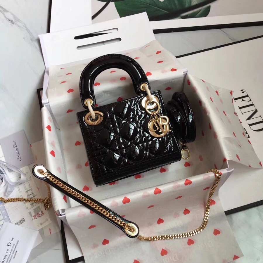 MINI LADY DIOR CALFSKIN BAG, Strap long about 120cm, Christian Dior CD Handbags