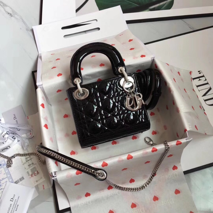 MINI LADY DIOR CALFSKIN BAG, Strap long about 120cm, Christian Dior CD Handbags