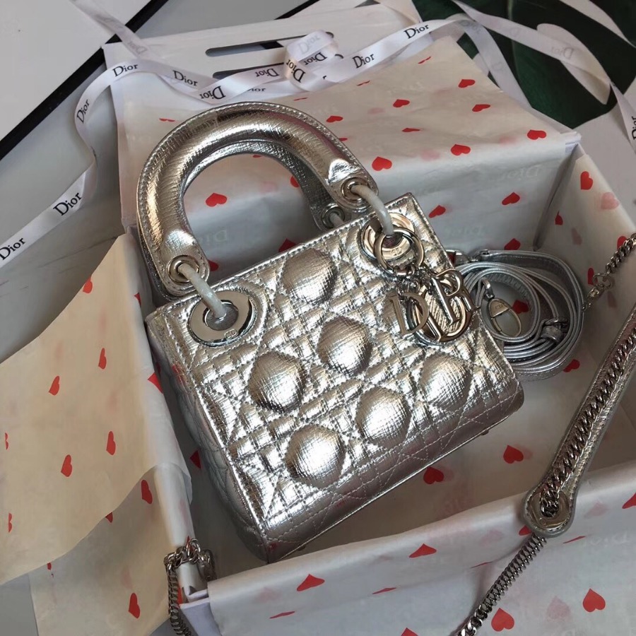 MINI LADY DIOR LAMBSKIN BAG, Strap long about 120cm, Christian Dior CD Handbags