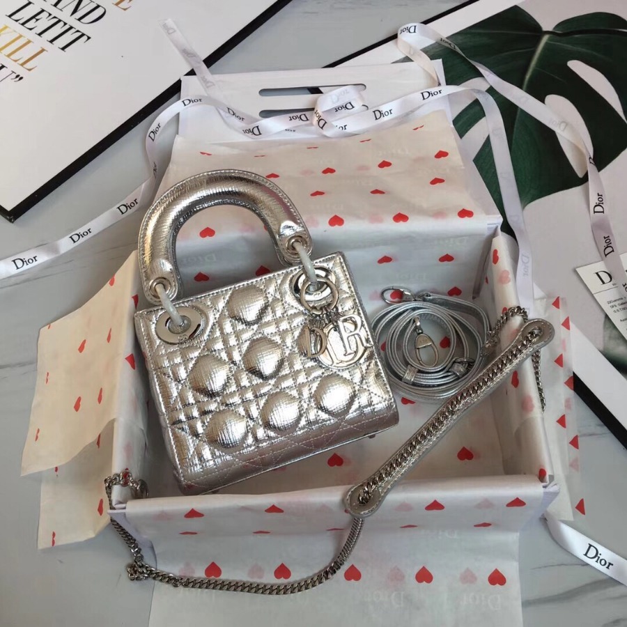 MINI LADY DIOR LAMBSKIN BAG, Strap long about 120cm, Christian Dior CD Handbags