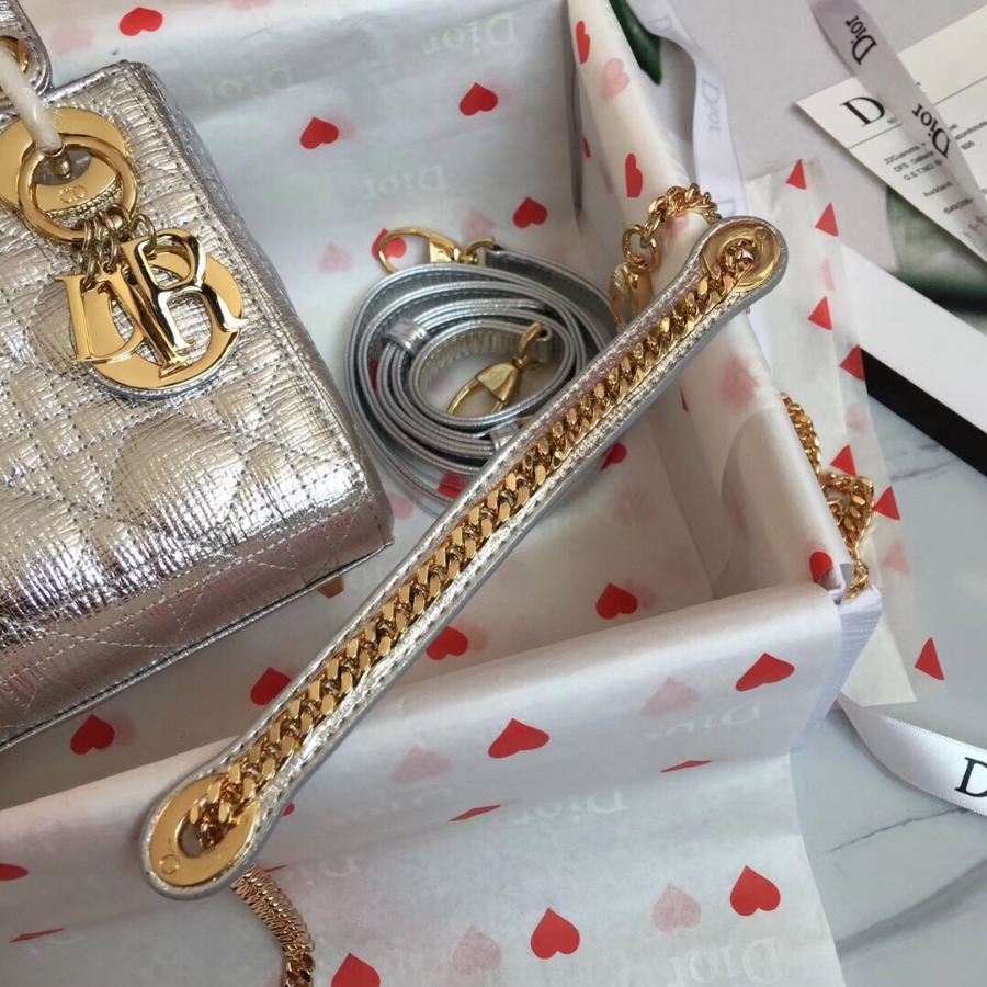 MINI LADY DIOR LAMBSKIN BAG, Strap long about 120cm, Christian Dior CD Handbags