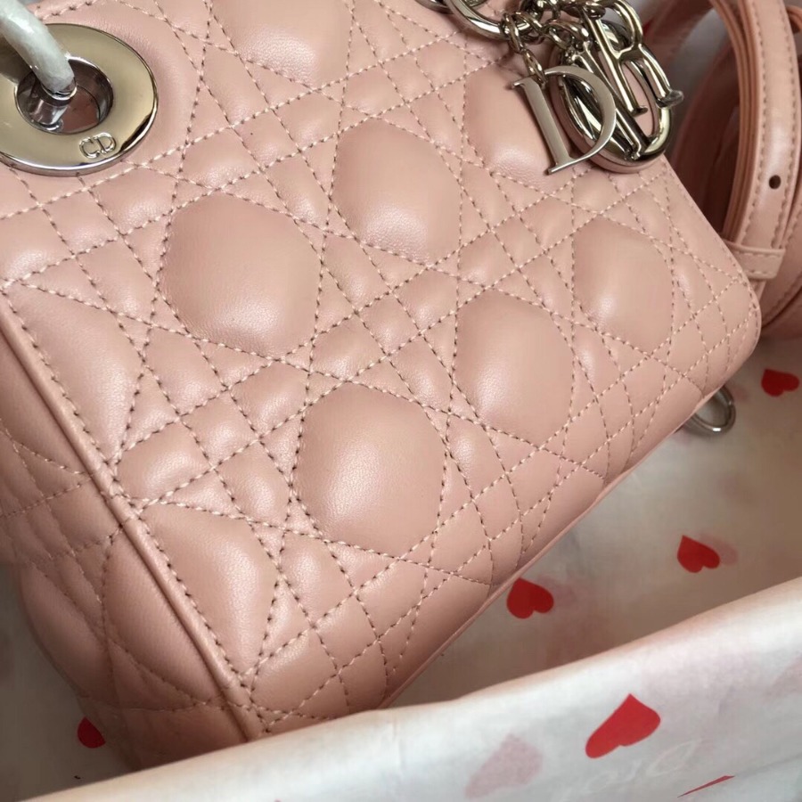 MINI LADY DIOR LAMBSKIN BAG, Strap long about 120cm, Christian Dior CD Handbags