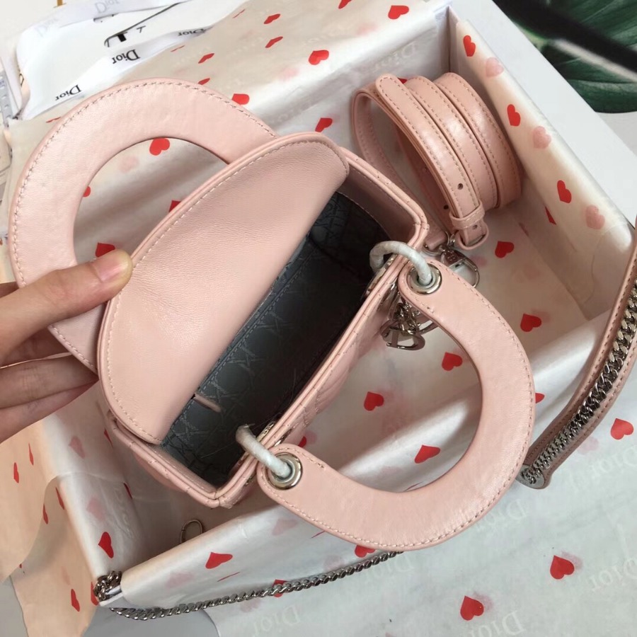 MINI LADY DIOR LAMBSKIN BAG, Strap long about 120cm, Christian Dior CD Handbags