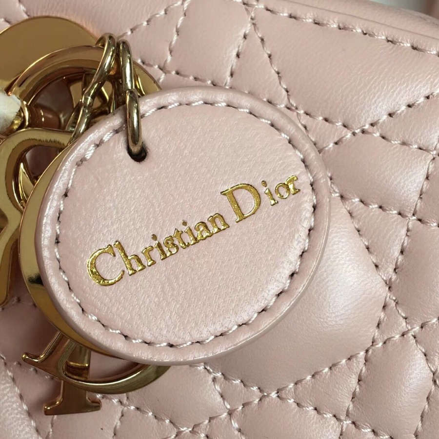 MINI LADY DIOR LAMBSKIN BAG, Strap long about 120cm, Christian Dior CD Handbags