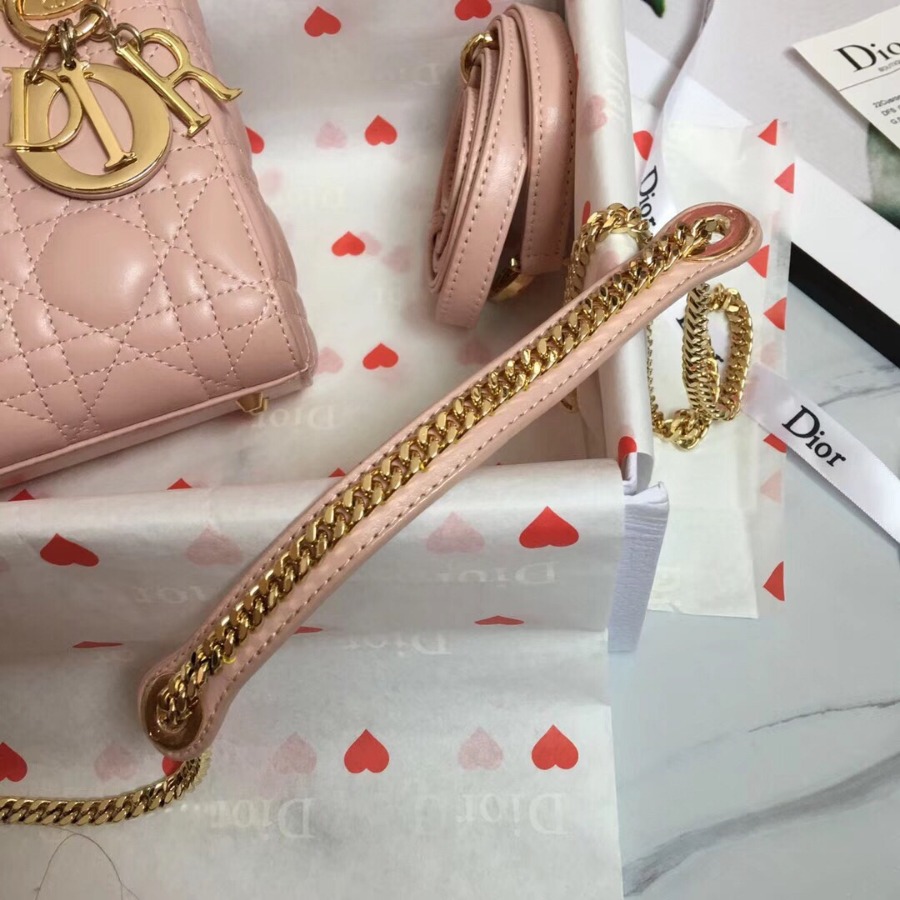 MINI LADY DIOR LAMBSKIN BAG, Strap long about 120cm, Christian Dior CD Handbags