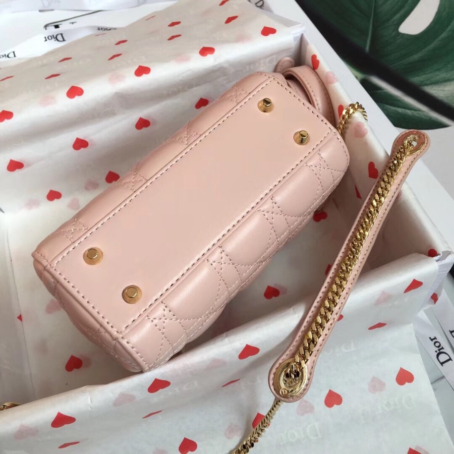 MINI LADY DIOR LAMBSKIN BAG, Strap long about 120cm, Christian Dior CD Handbags