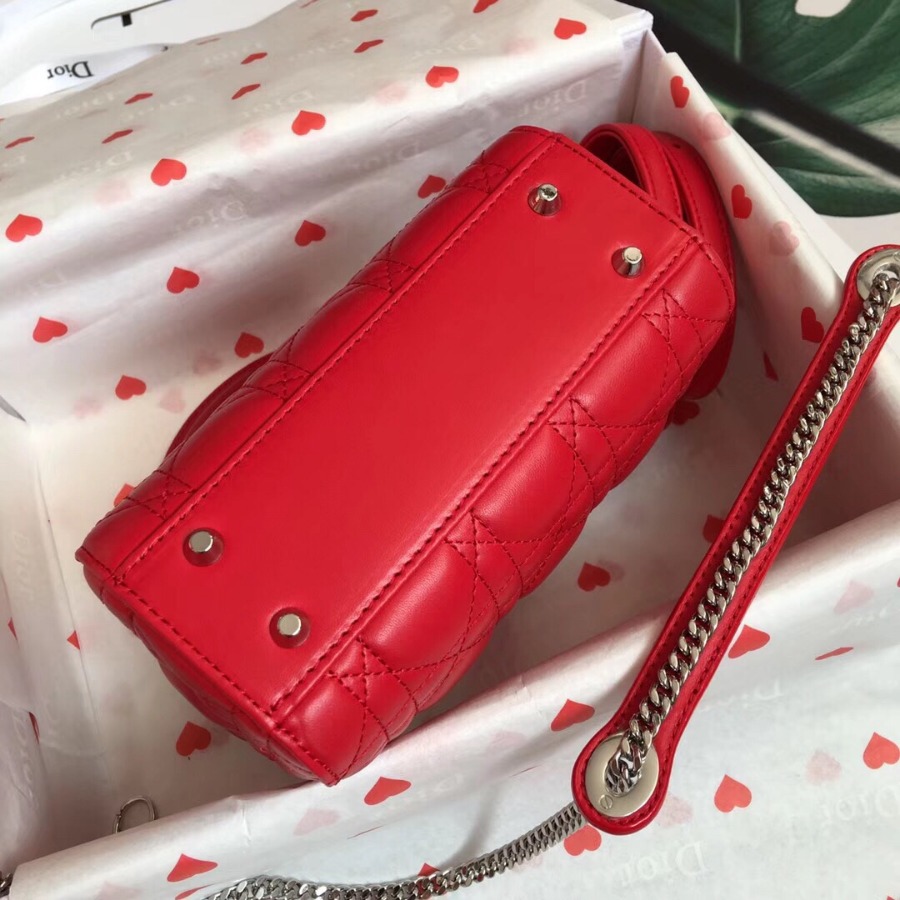 MINI LADY DIOR LAMBSKIN BAG, Strap long about 120cm, Christian Dior CD Handbags