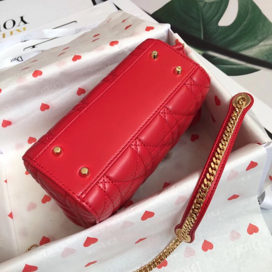 MINI LADY DIOR LAMBSKIN BAG, Strap long about 120cm, Christian Dior CD Handbags