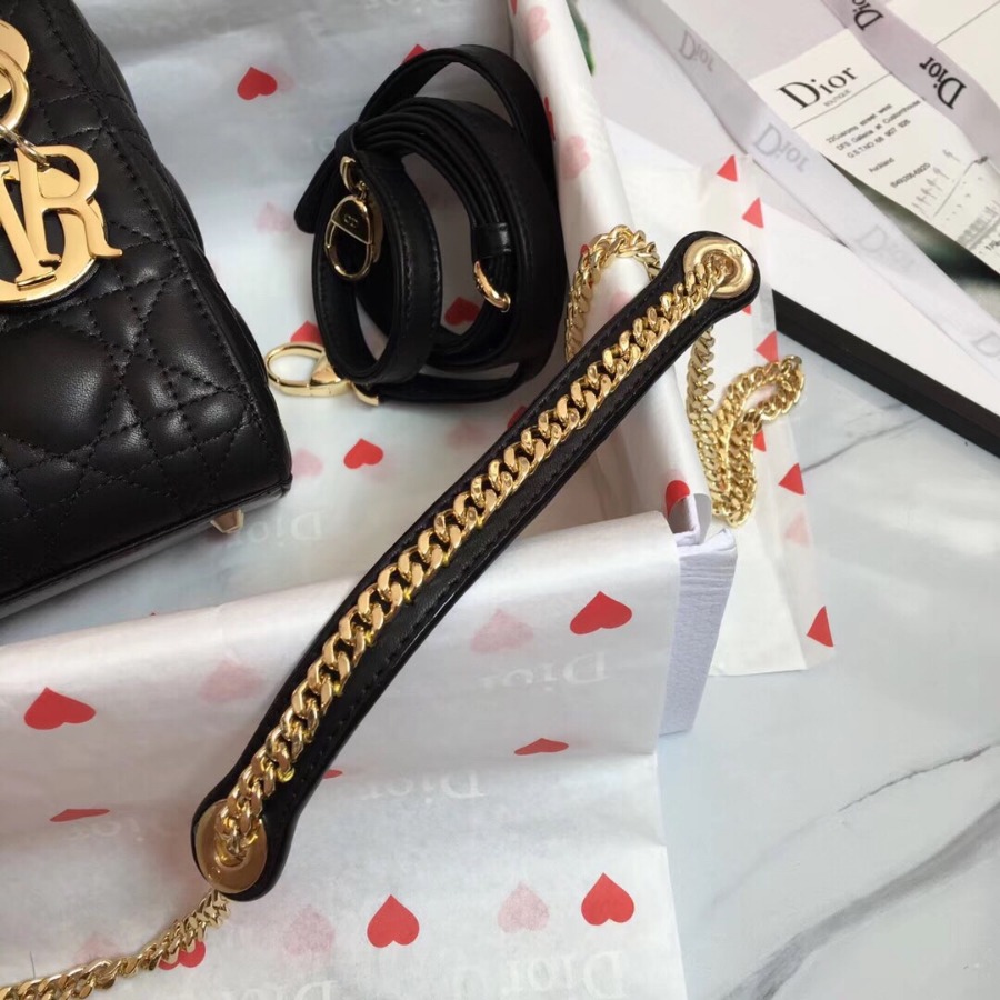 MINI LADY DIOR LAMBSKIN BAG, Strap long about 120cm, Christian Dior CD Handbags